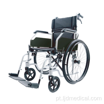 Cadeira de rodas manual dobrável econômica com estrutura cromada
